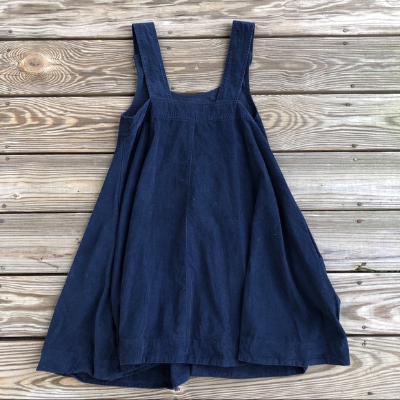 SOLD Vintage Navy Corduroy Babydoll Dress - Picture 3 of 7